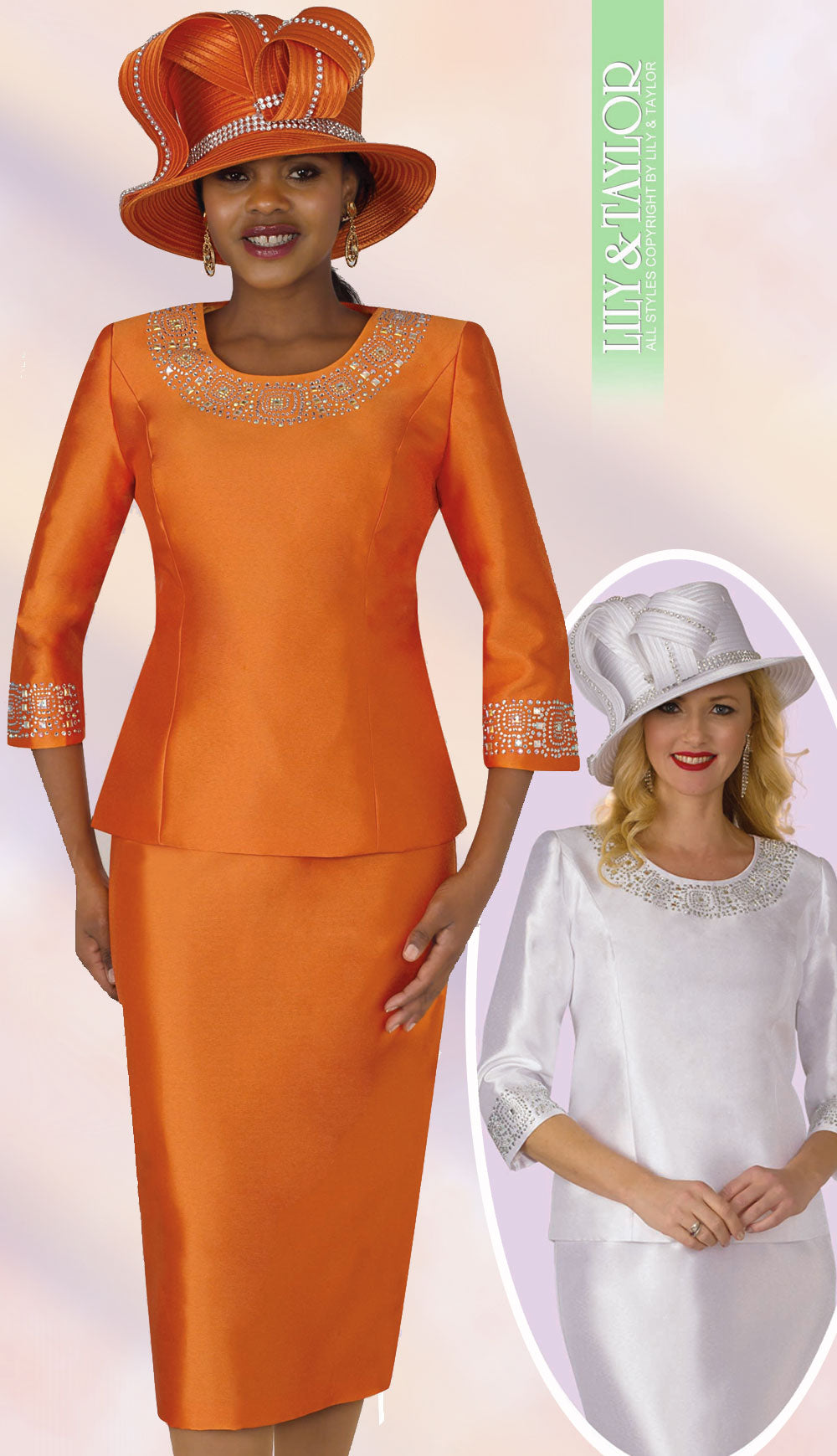 Lily And Taylor 3219-OR Church Hat