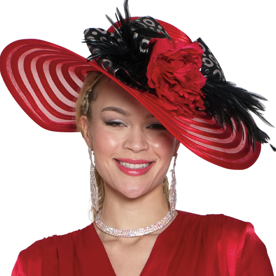Lily And Taylor H154-RED Church Hat