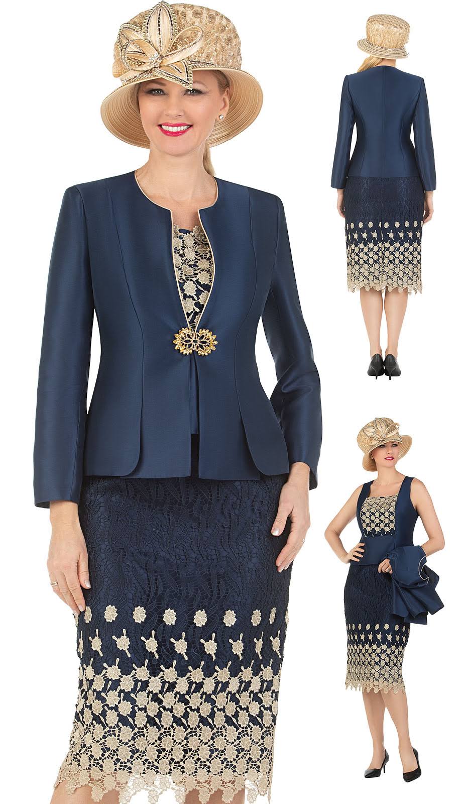 Giovanna 1202-NVY Church Suit