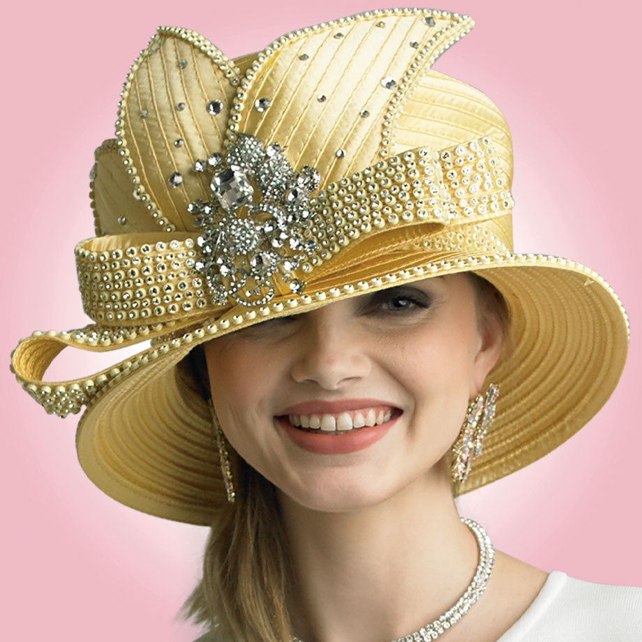 Lily And Taylor H711-CANARY Church Hat