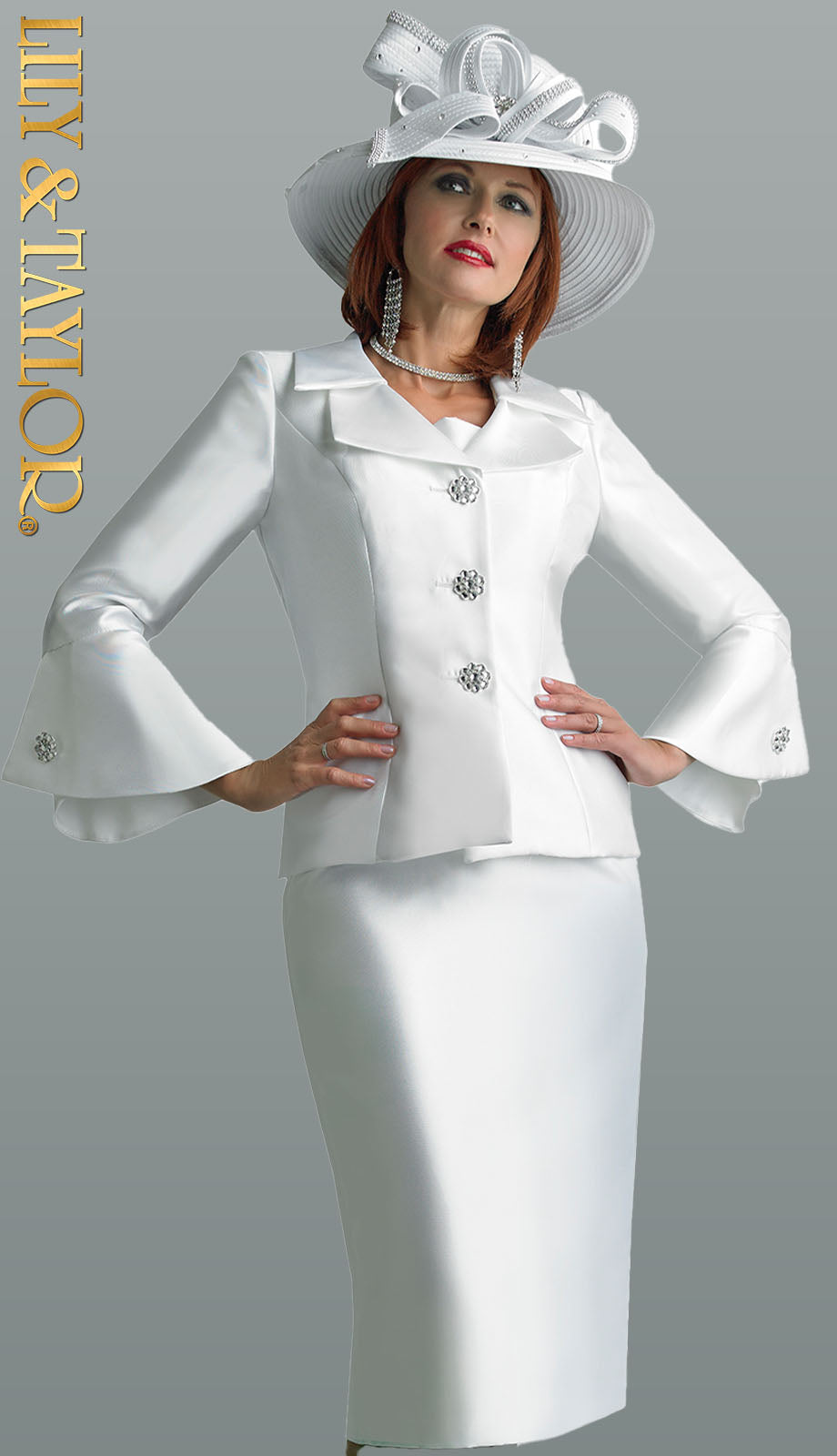 Lily And Taylor 4107-WHT Church Suit