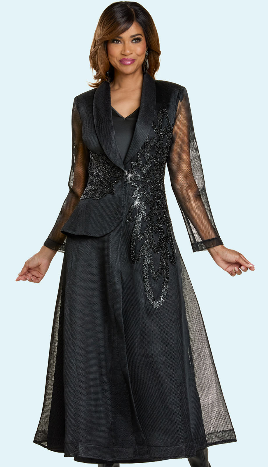 Donna Vinci 5868-BLK-QS Church Dress – Church Dresses