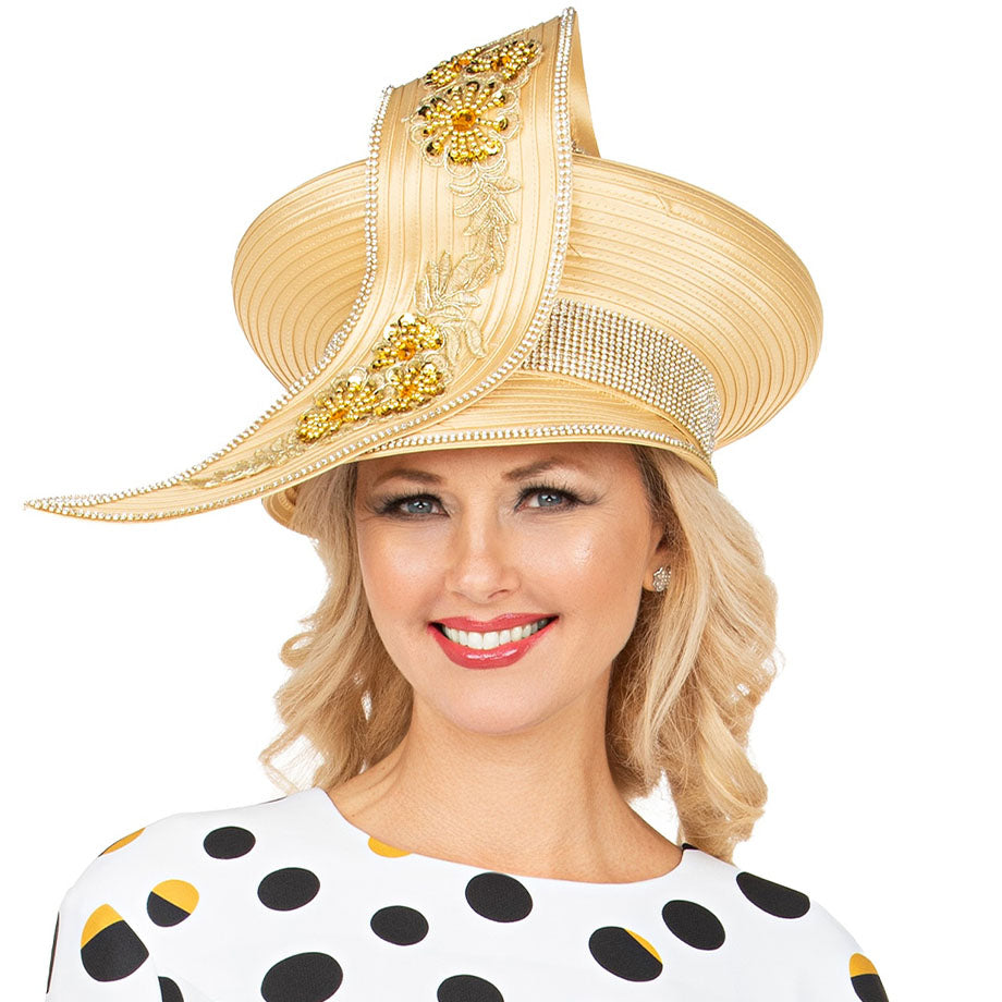 Giovanna HG1304-GLD-QS Church Hat