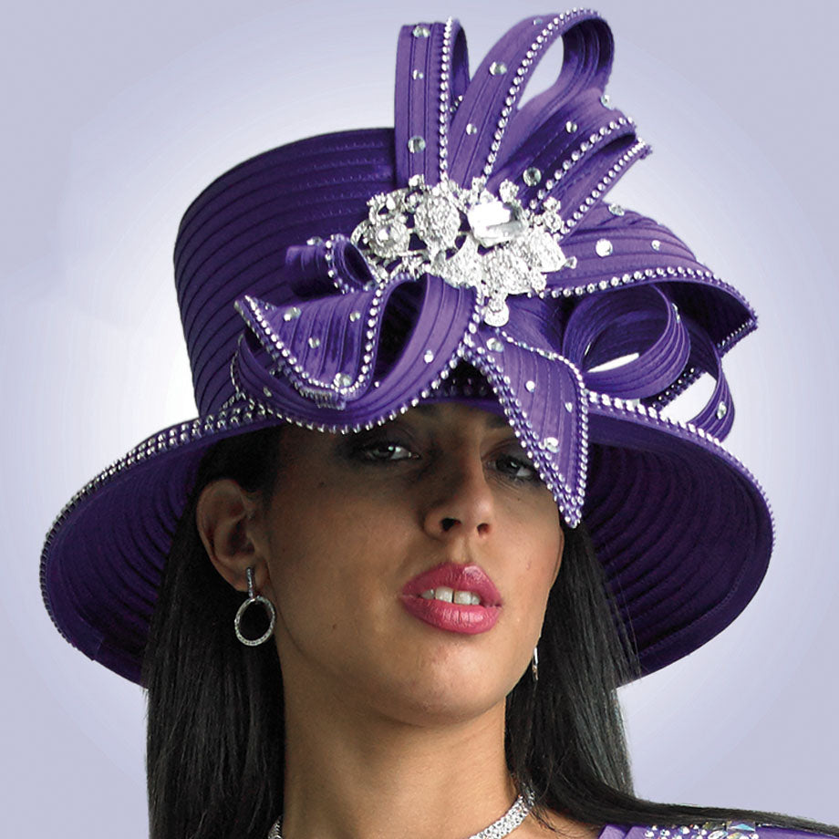 Lily And Taylor H945-PUR Church Hat