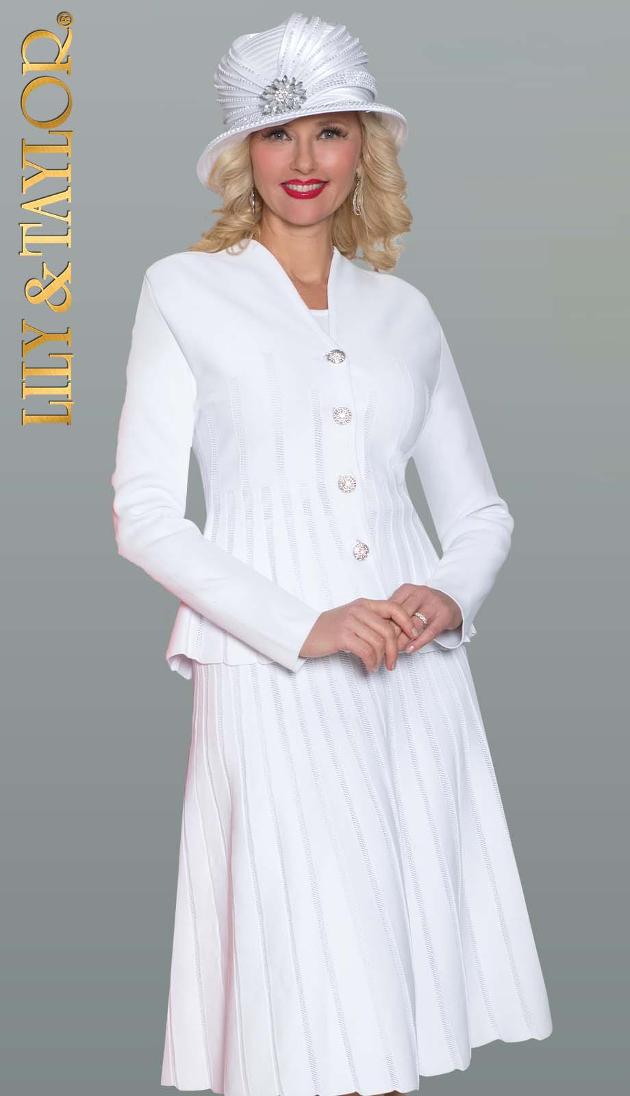 Lily and Taylor H448-WHT Church Hat