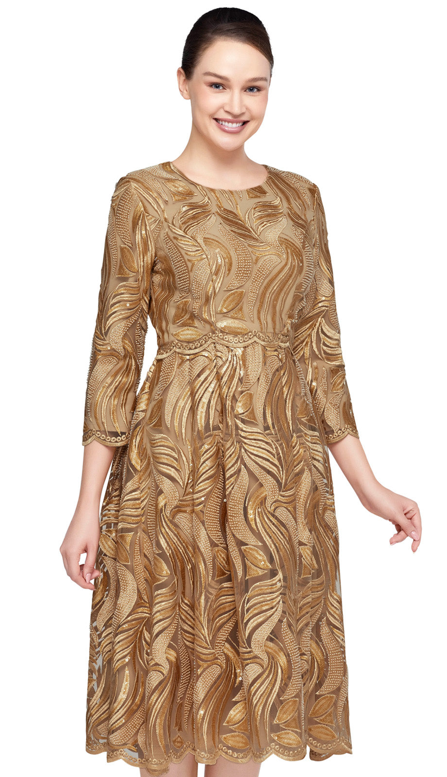 Nina Nischelle 3634-GLD-CO Church Dress