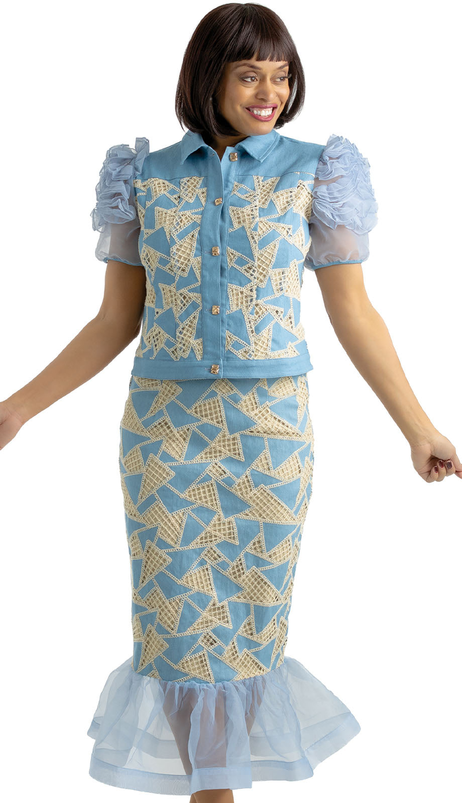 Sharz B SBL8062-BLU Church Suit