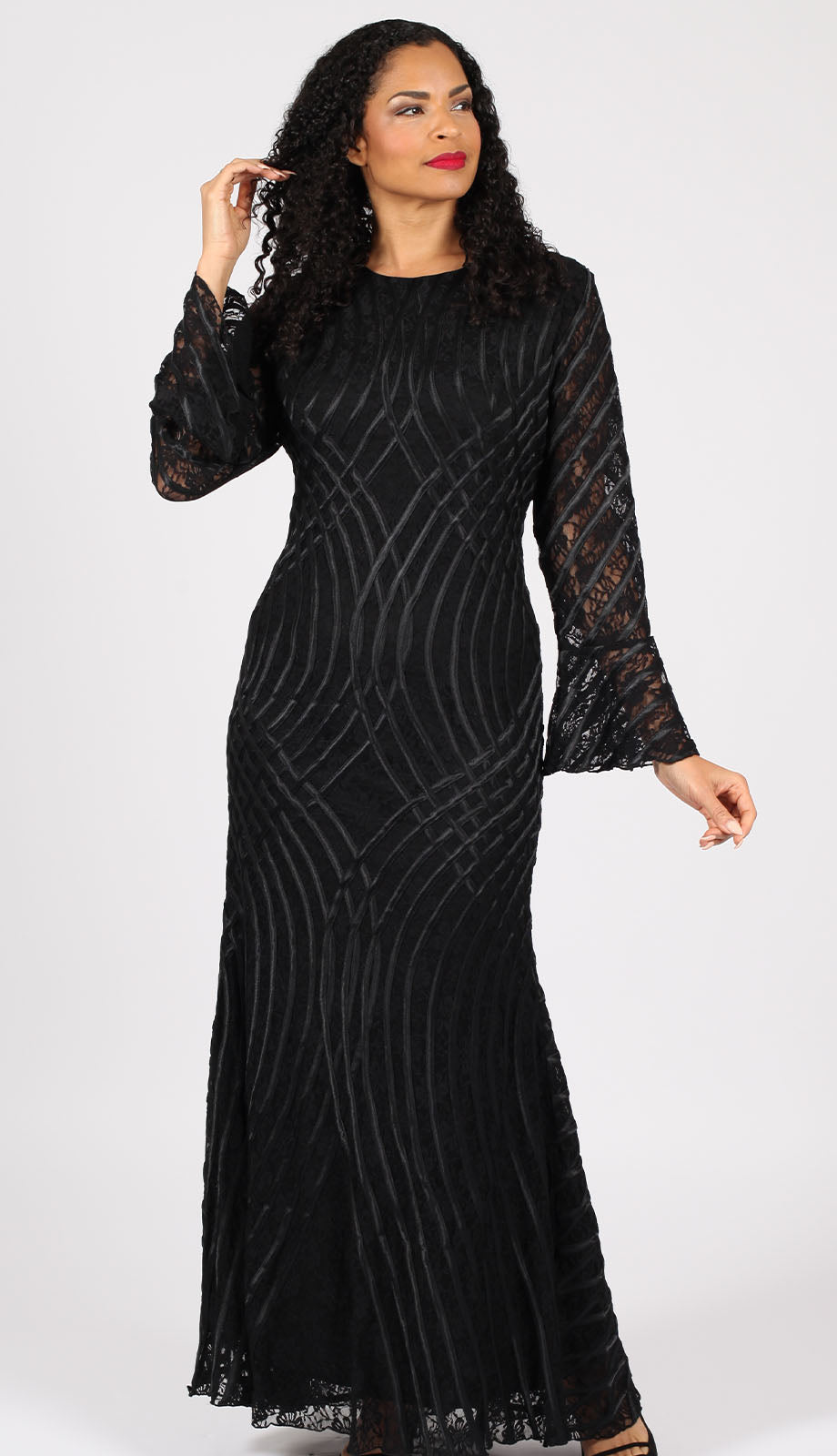 Diana Couture 8737-BLK Church Dress