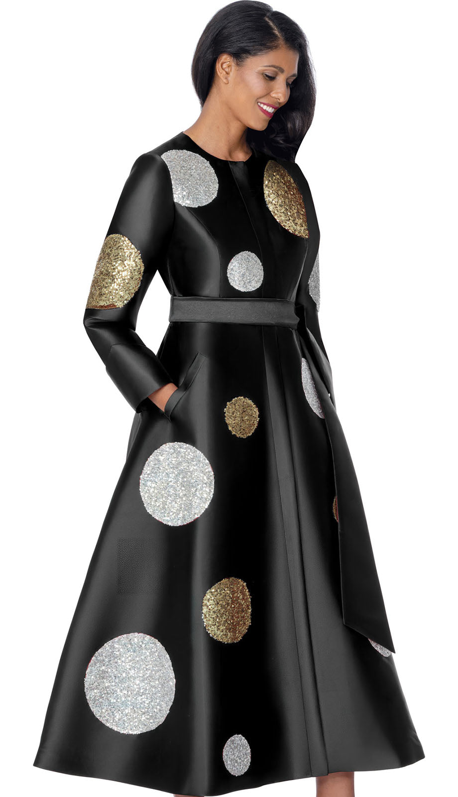 Nubiano 101041-BLK-QS Church Dress