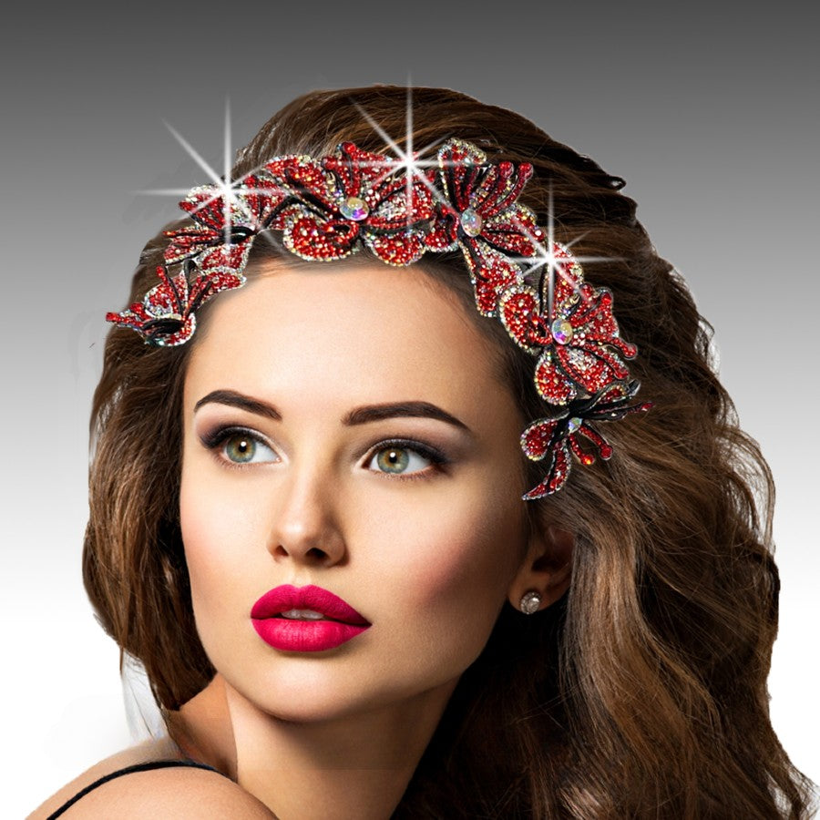 FA3071 TIARA-RED Church Fascinator