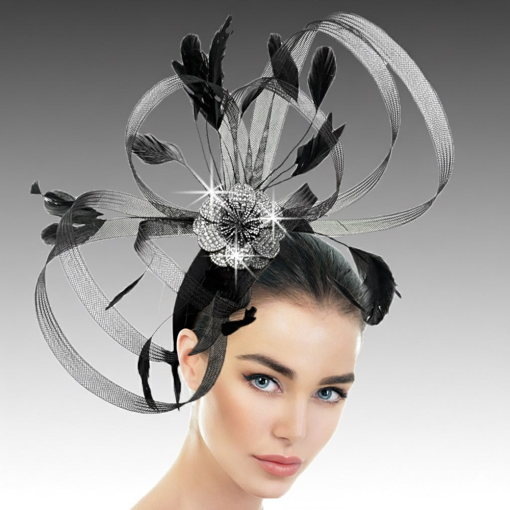 FA3433 MARIBEL BLACK Church Fascinator