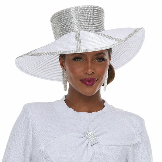 Donna Vinci 13479-WHT-H Church Hat