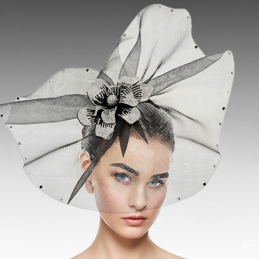 FA3468 Deena Black Church Fascinator