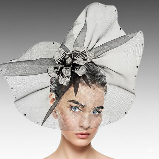 FA3468 Deena Black Church Fascinator