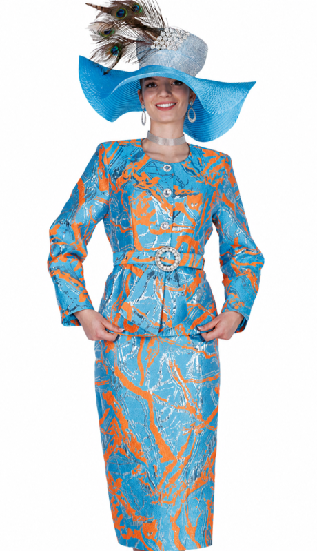 Elite Champagne 6256-MLT Church Suit
