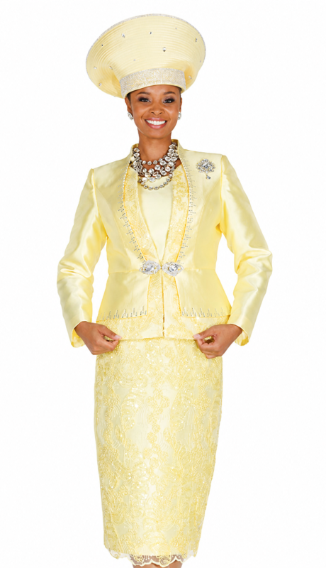 Champagne Italy 6410-YLW Church Suit