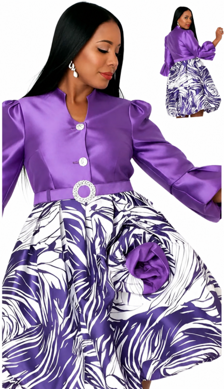 Chancele By Tally Taylor 9845-PUR Church Dress