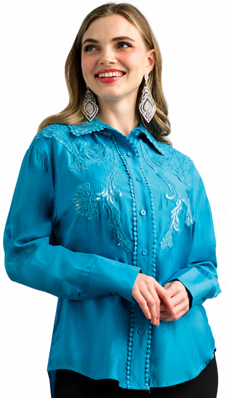 Lily and Taylor S103-TRQ Blouse