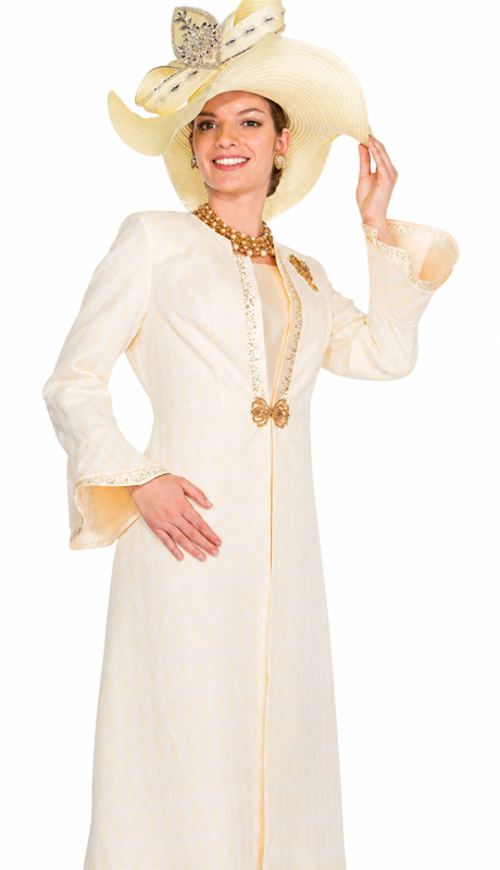 Elite Champagne 6052-YLW Church Dress