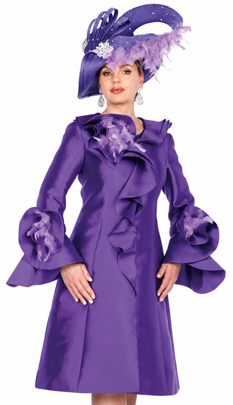 Elite Champagne 5972-PUR Church Dress