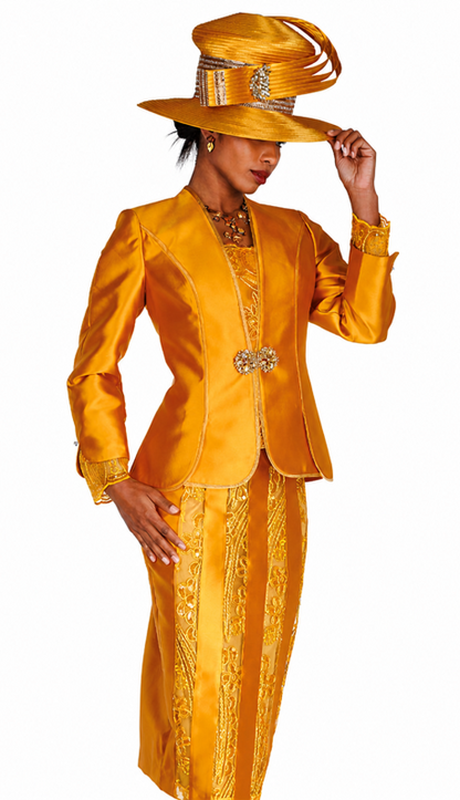 Champagne Italy 6404-GLD Church Suit