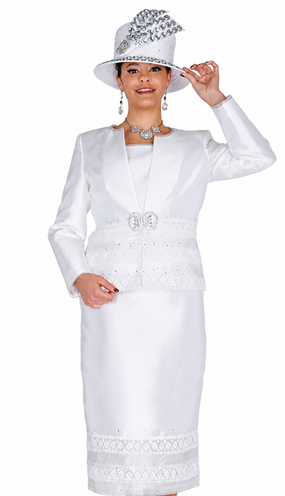 Champagne Italy 6408-WHT Church Suit