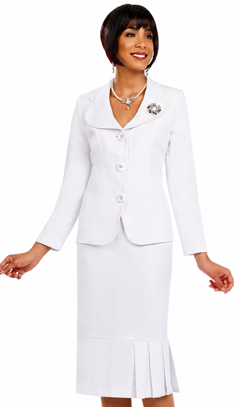 Ben Marc 78095-WHT Ladies Usher Suit for Church