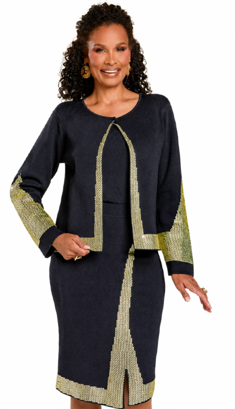 Donna Vinci 13435-BWG-QS Church Suit