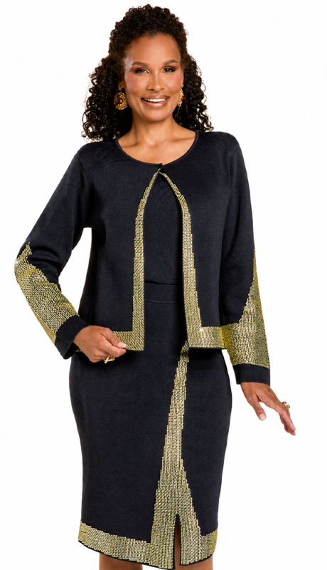 Donna Vinci 13435-BWG-IH Church Suit