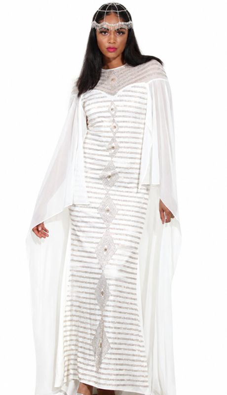 Donna Vinci DV-510-WHT Church Dress