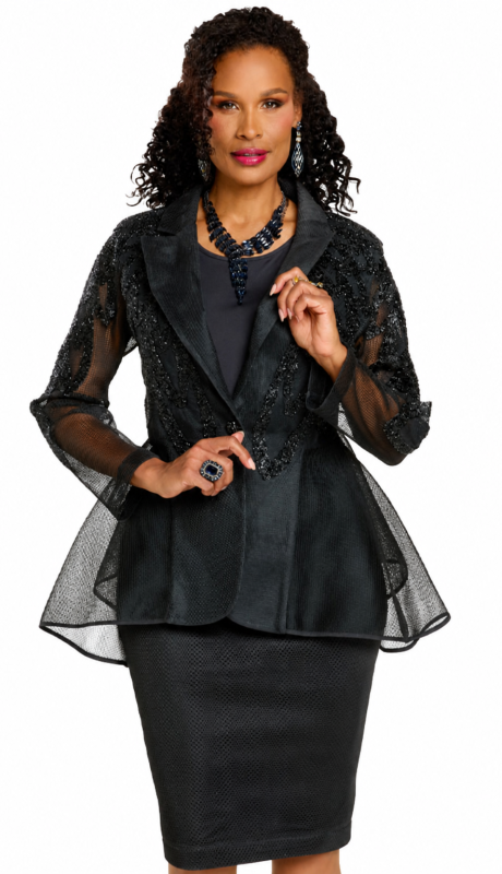 Donna Vinci 5865-BLK-IH Church Suit