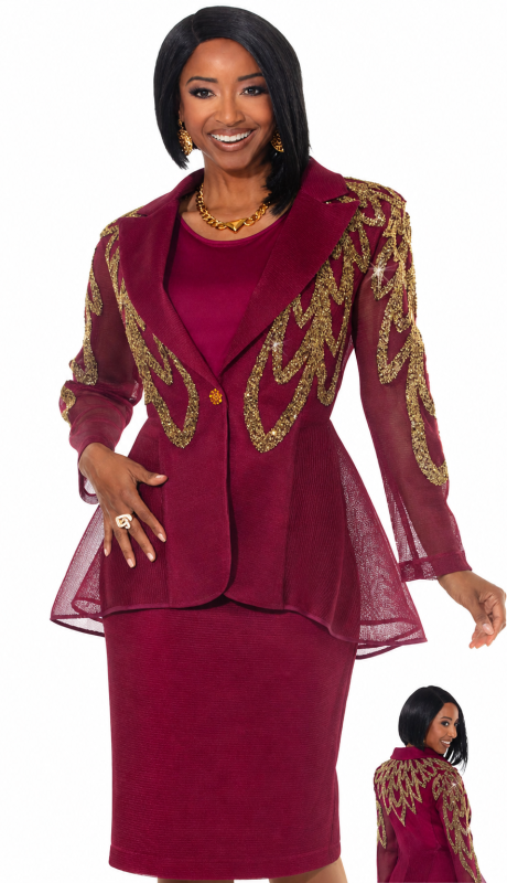 Donna Vinci 5865-BWG-IH Church Suit