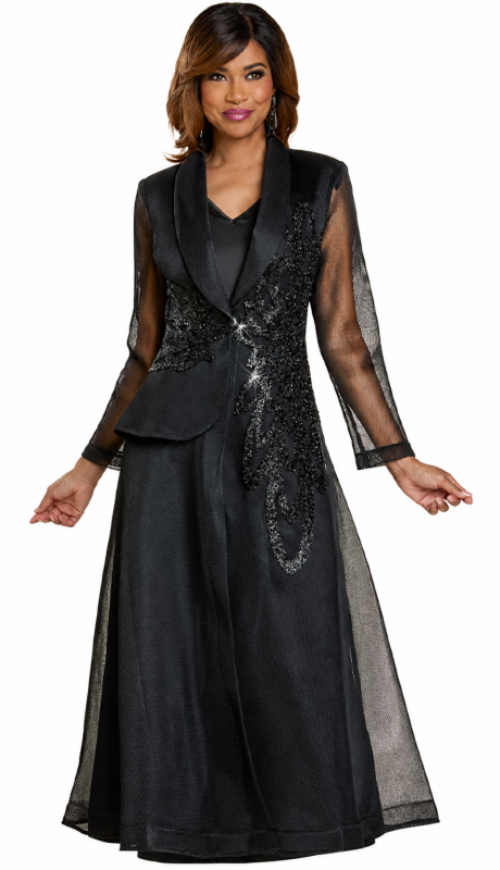 Donna Vinci 5868-BLK-IH Church Dress
