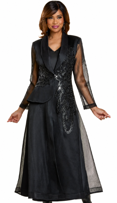 Donna Vinci 5868-BLK-QS Church Dress