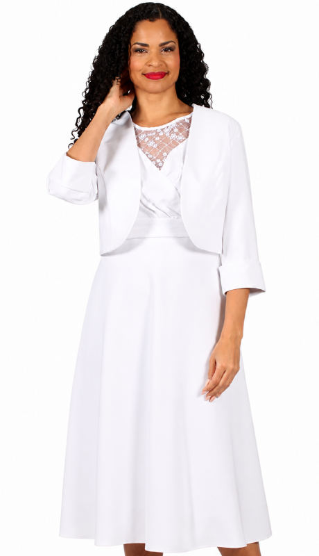 Diana Couture 8695-WHT Church Dress