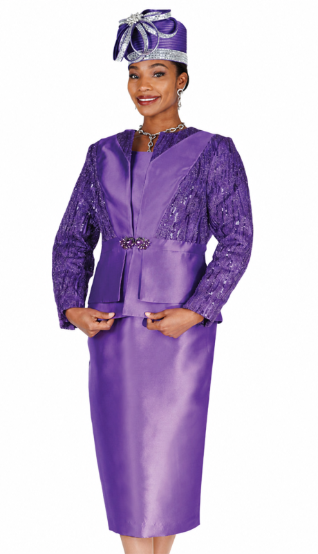 Aussie Austine 6257-PUR-QS Church Suit