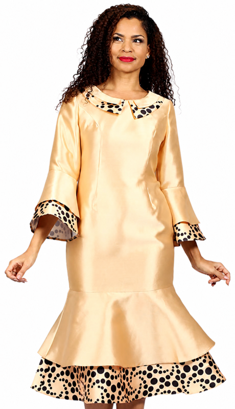 Diana Couture 8881-GLD Church Dress