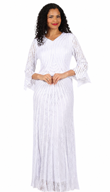 Diana Couture 8742-WHT Church Dress