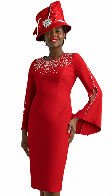 Lily And Taylor 3889-RED-QS Church Dress