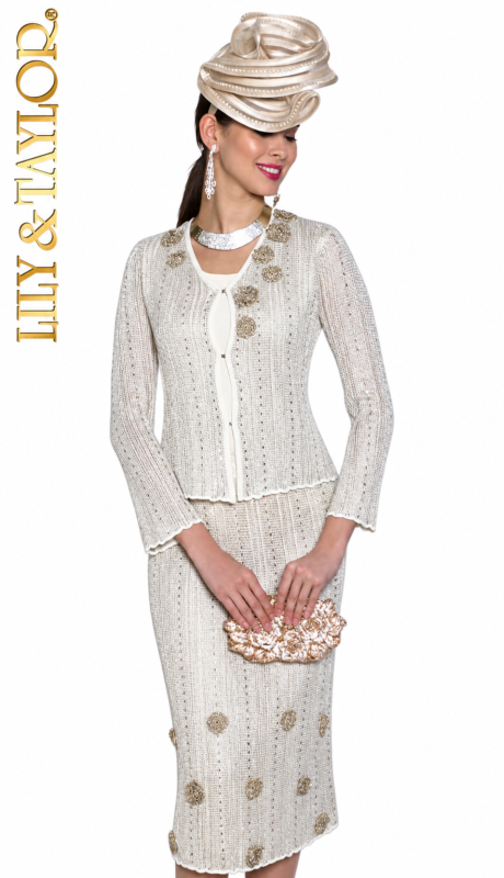 Lily And Taylor 901-SLV Church Suit