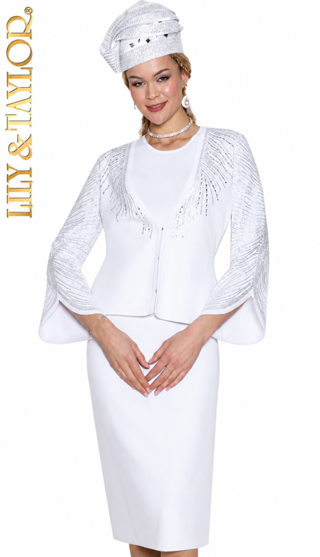 Lily And Taylor 830-WHT Church Suit