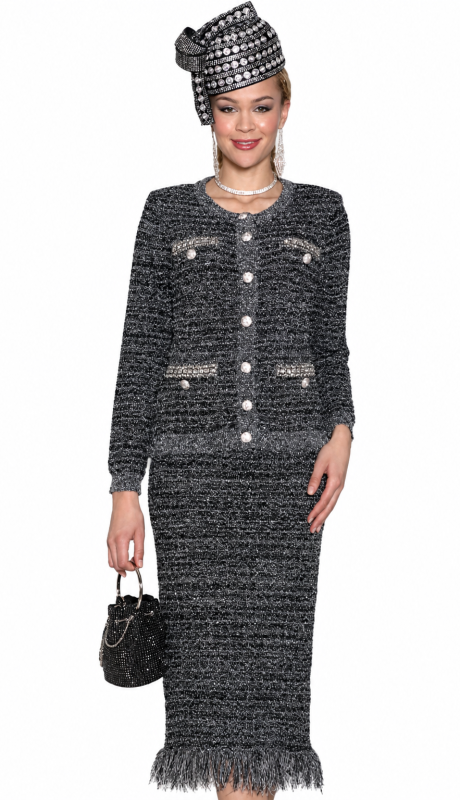 Lily And Taylor 889-SLV Church Suit