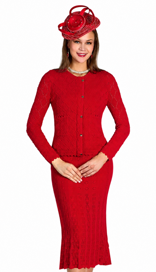 Lily And Taylor 926-RED Church Suit