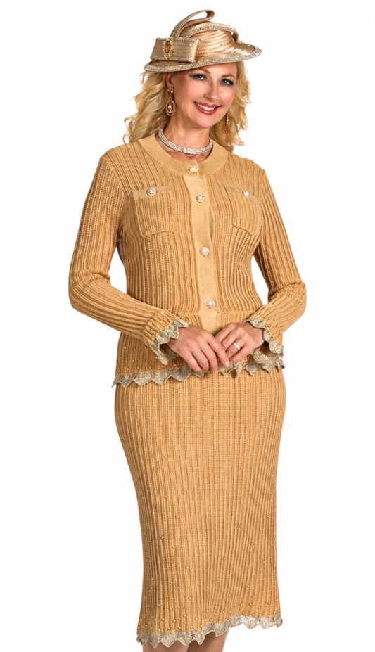 Lily And Taylor 996-GLD Church Suit