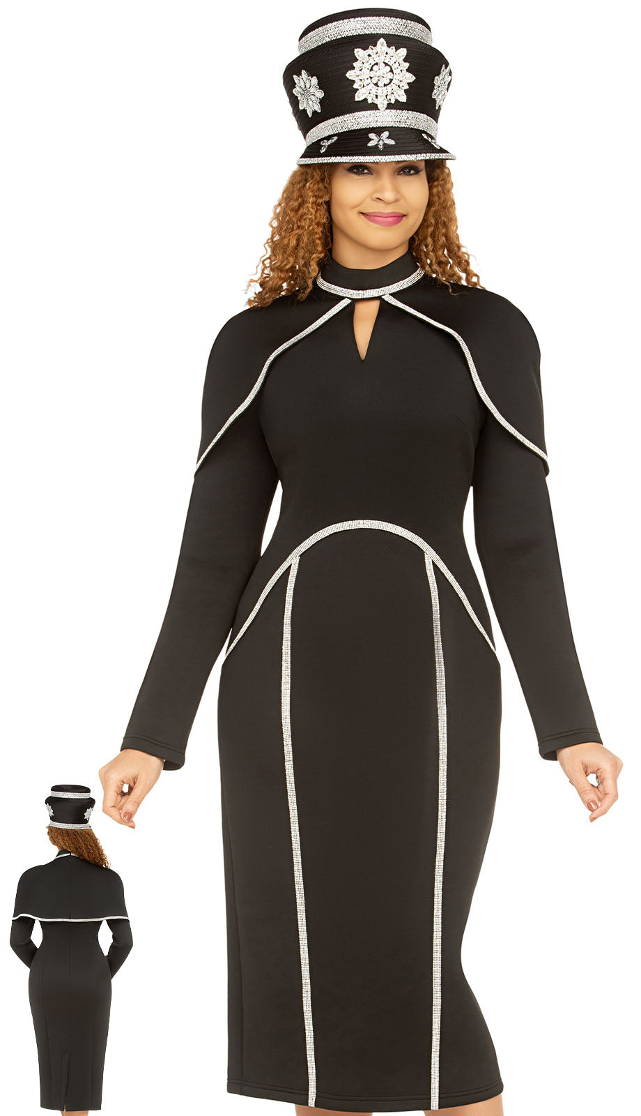 Giovanna DP2421-BLK-H Church Hat