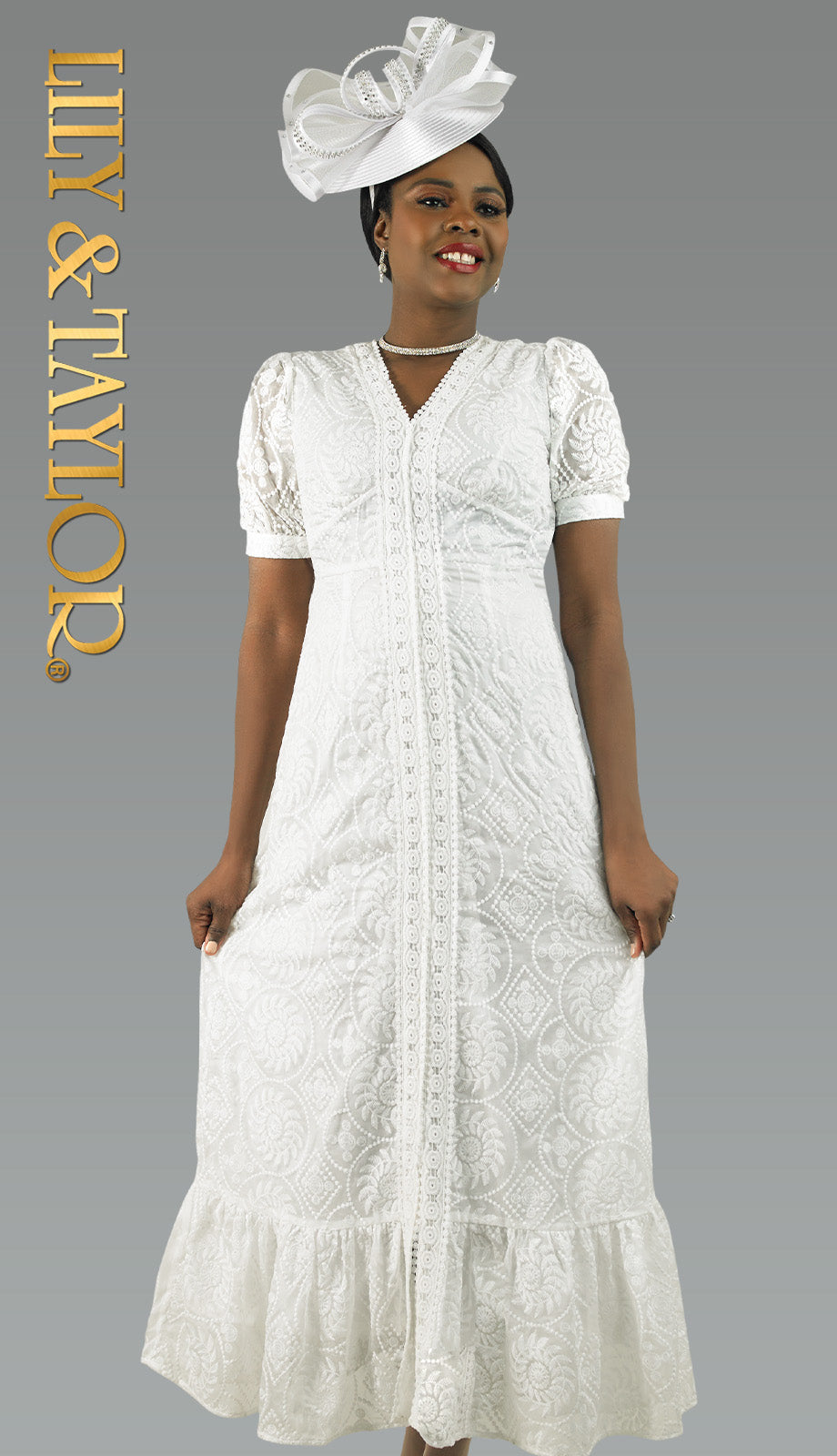 Lily And Taylor 5040-WHT Church Hat