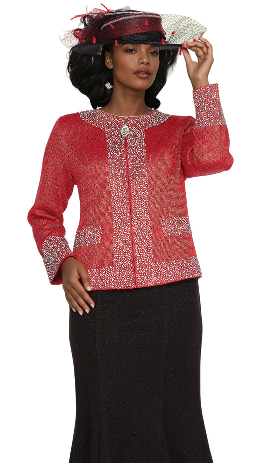 Elite Champagne 5961-RED-IH Church Hat