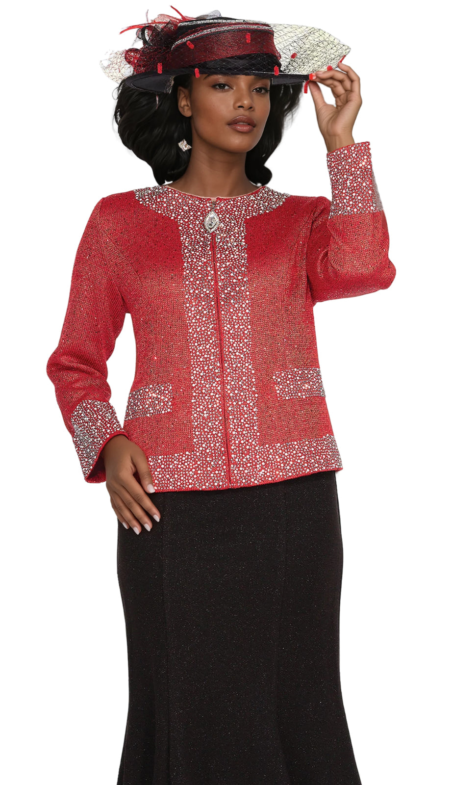 Elite Champagne 5961-RED-IH Church Suit