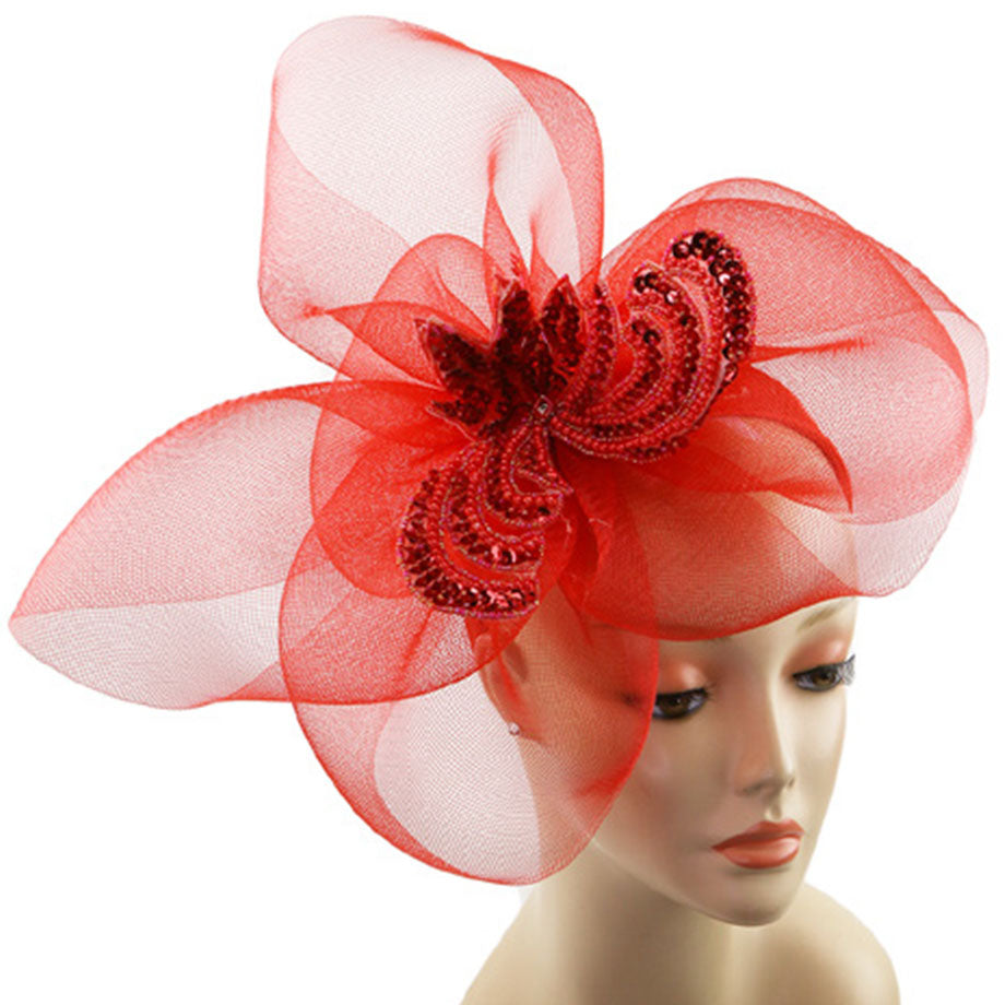 Sunday Fascinator 278HB-RED