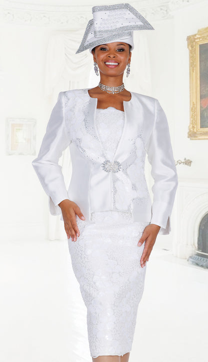 Elite Champagne 6465-WHT-H Church Hat